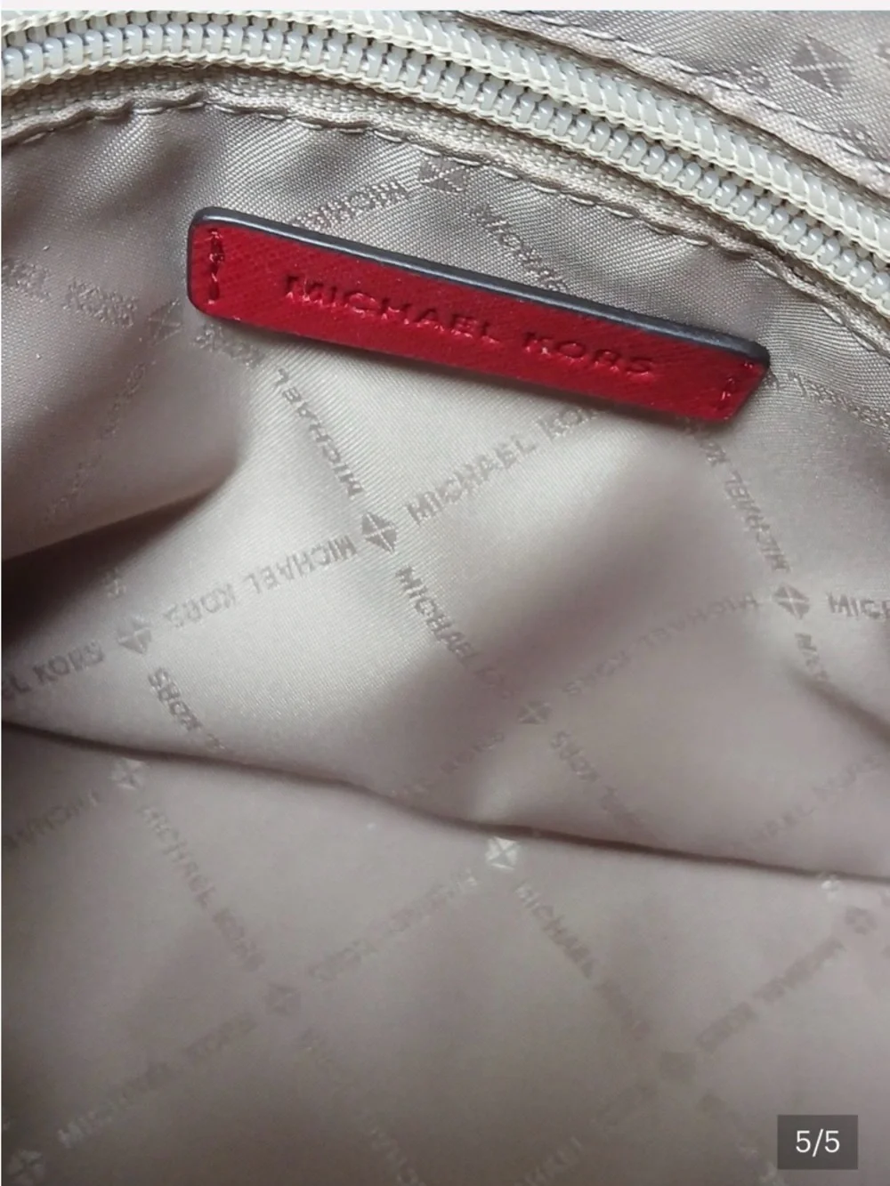 Michael Kors Signature Crossbody Bag in Red Trim